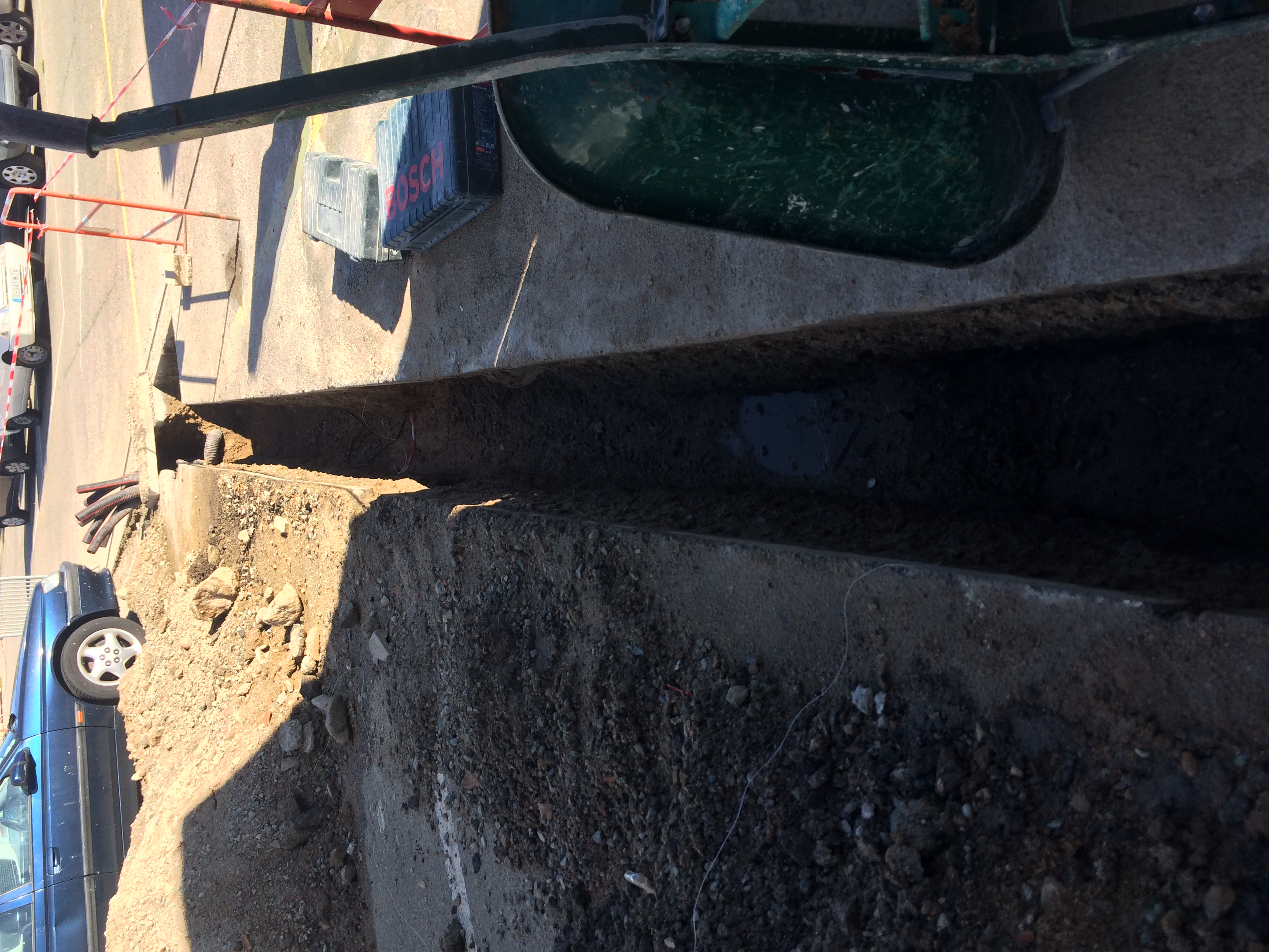 Chantier du parking Marconajo pour la création de comptage tarif jaune réalisé grace à ITEC