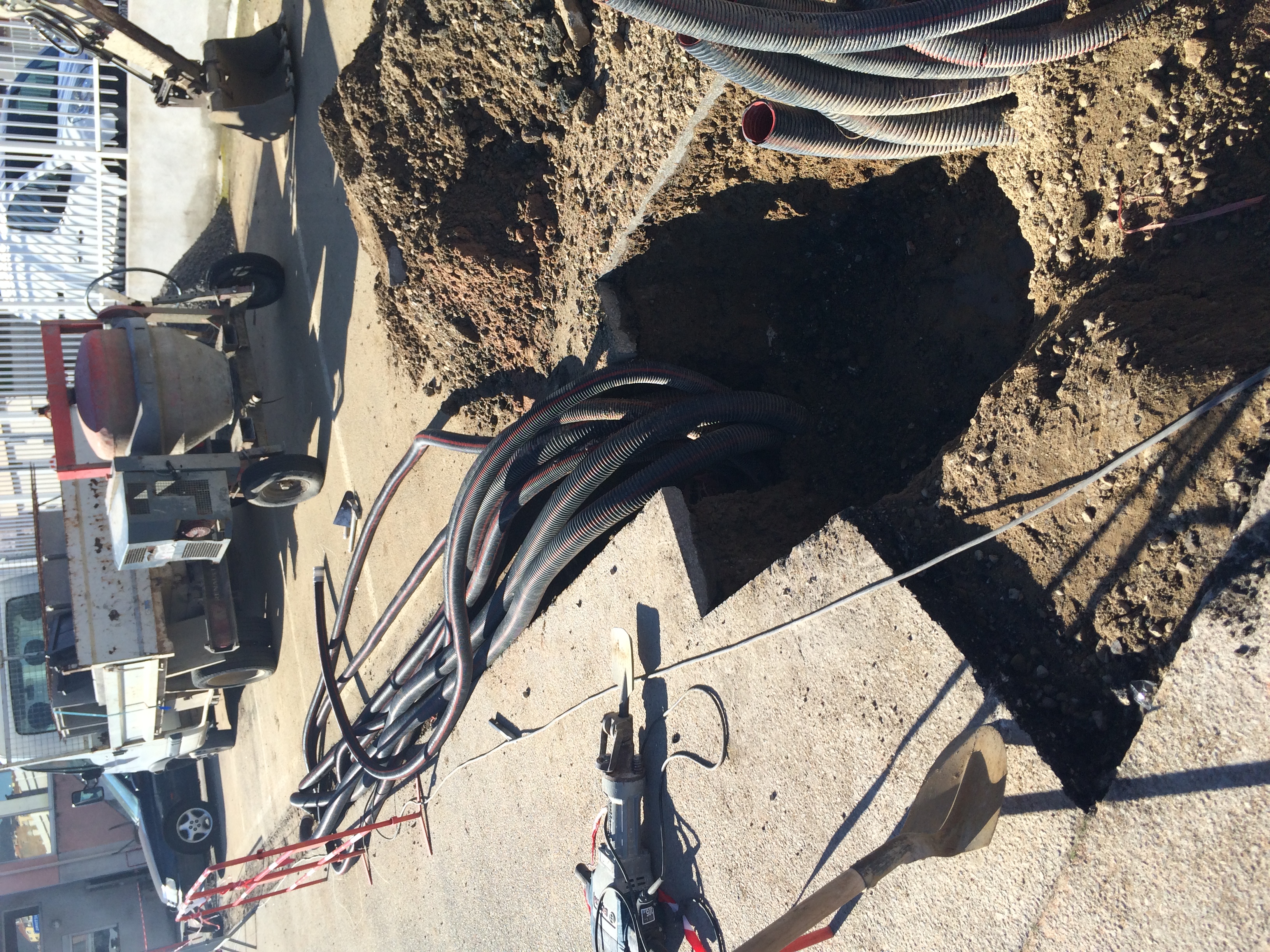 Chantier du parking Marconajo pour la création de comptage tarif jaune réalisé grace à ITEC